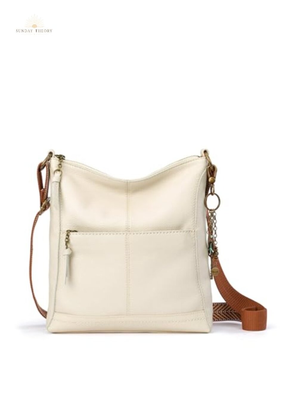 Leather Crossbody Purse with Adjustable Strap, Zipper Closure